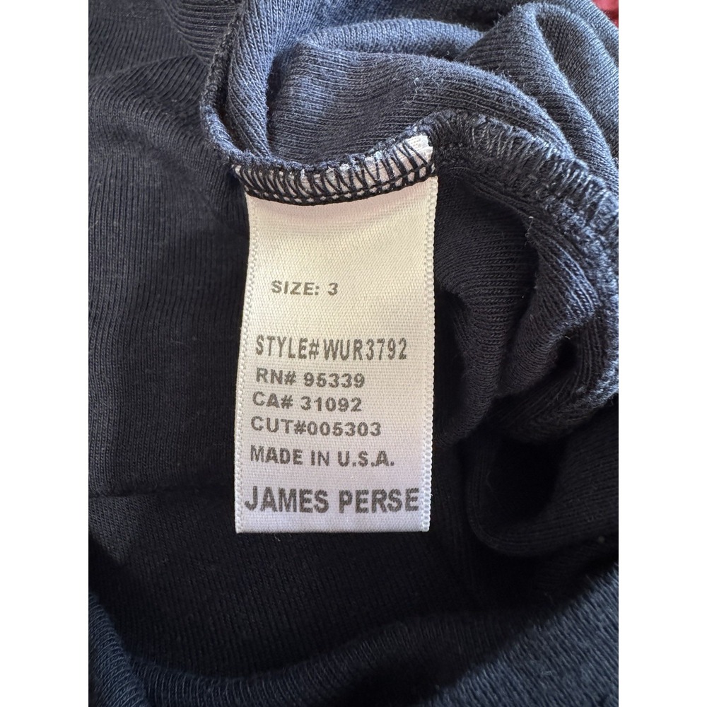 James Perse Size 3 Navy Blue Supima Modal Slub Long Sleeve Shirt Scoop Neck EUC - Picture 6 of 7